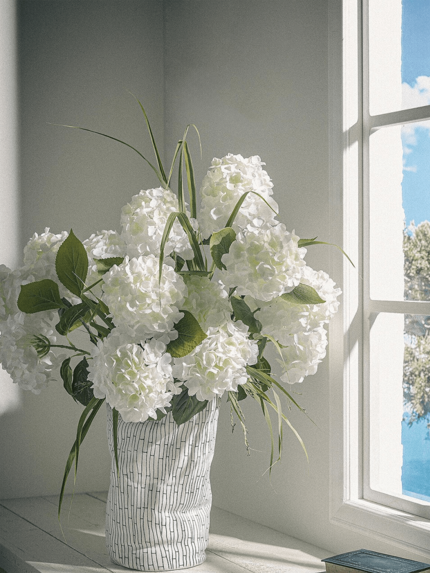 Blomst - Hortensia 70cm Hvit - at home