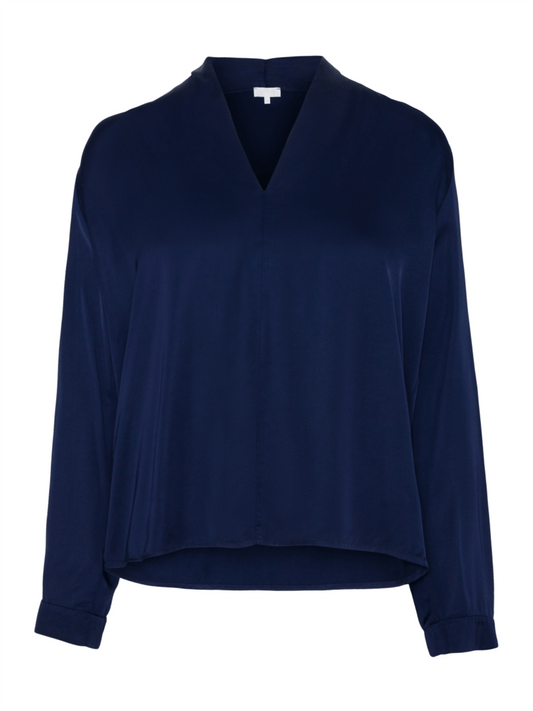 Blouse Solid - Blue Scuro - at home