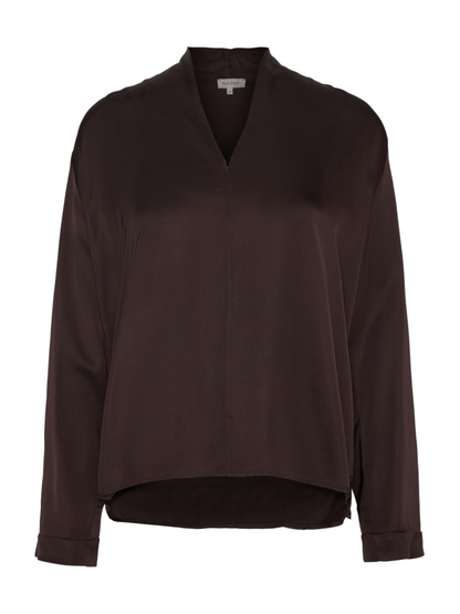 Blouse Solid - Mokka - at home