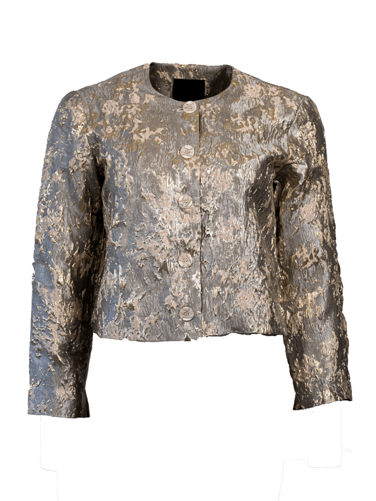 Brocade Blazer - Pale Rose - at home