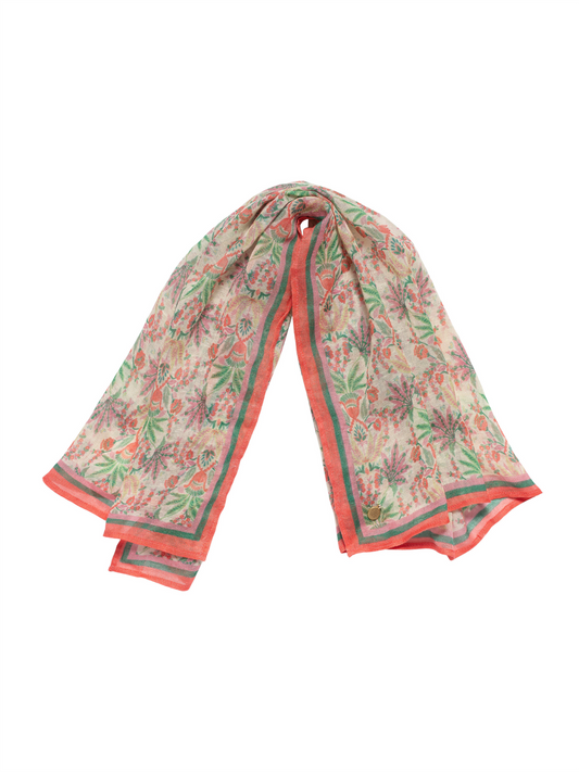 Skjerf - Coral Leaf Print