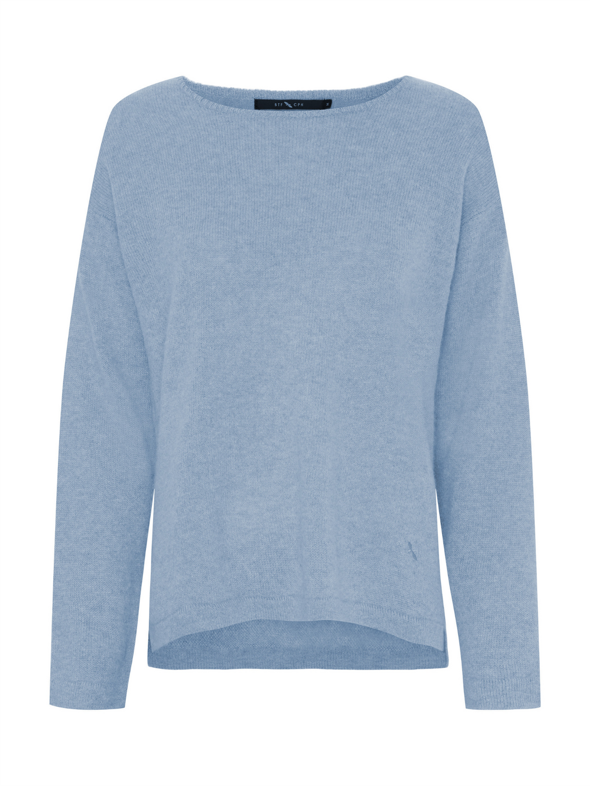 Selina Pure Cashmere Pullover - Light Blue Melange