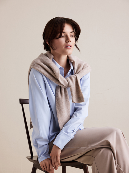 Selina Pure Cashmere Pullover - Nougat Melange