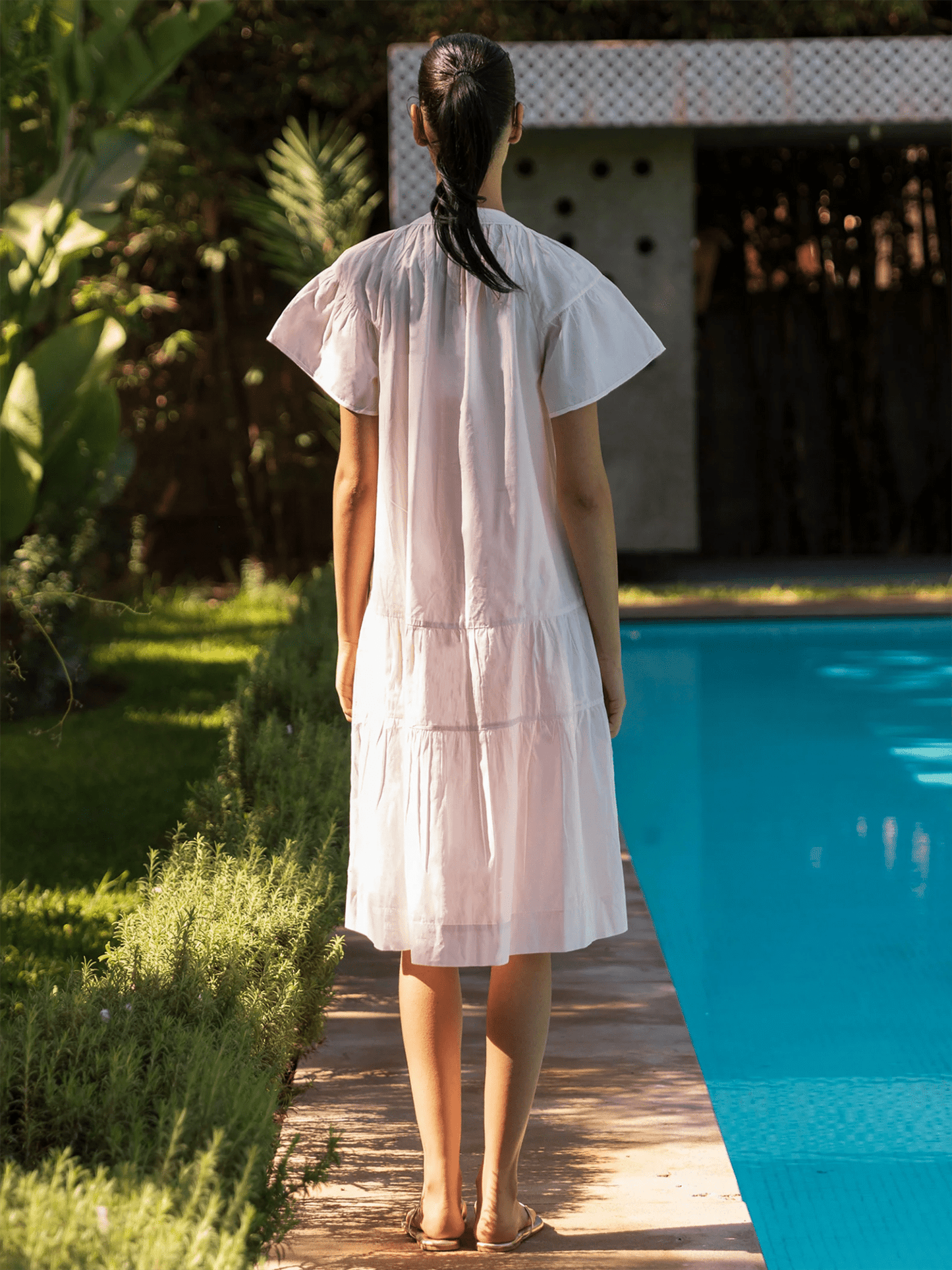 Carnation Midi Dress - Pink - at home