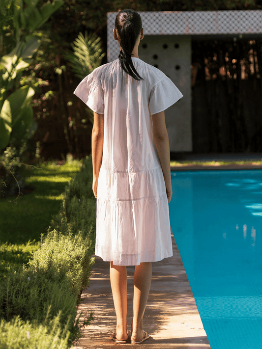 Carnation Midi Dress - Pink - at home