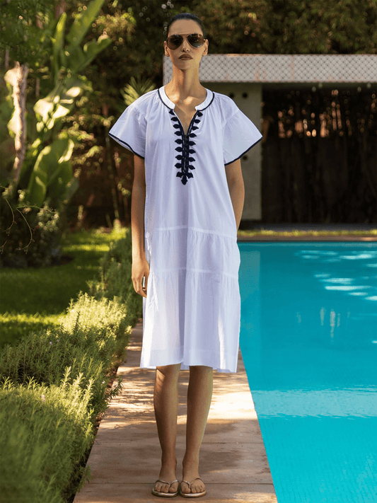 Carnation Midi Dress - White - at home