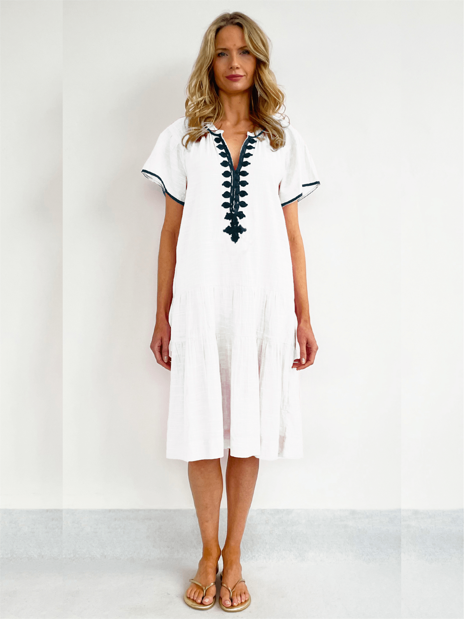 Carnation Midi Dress - White - at home