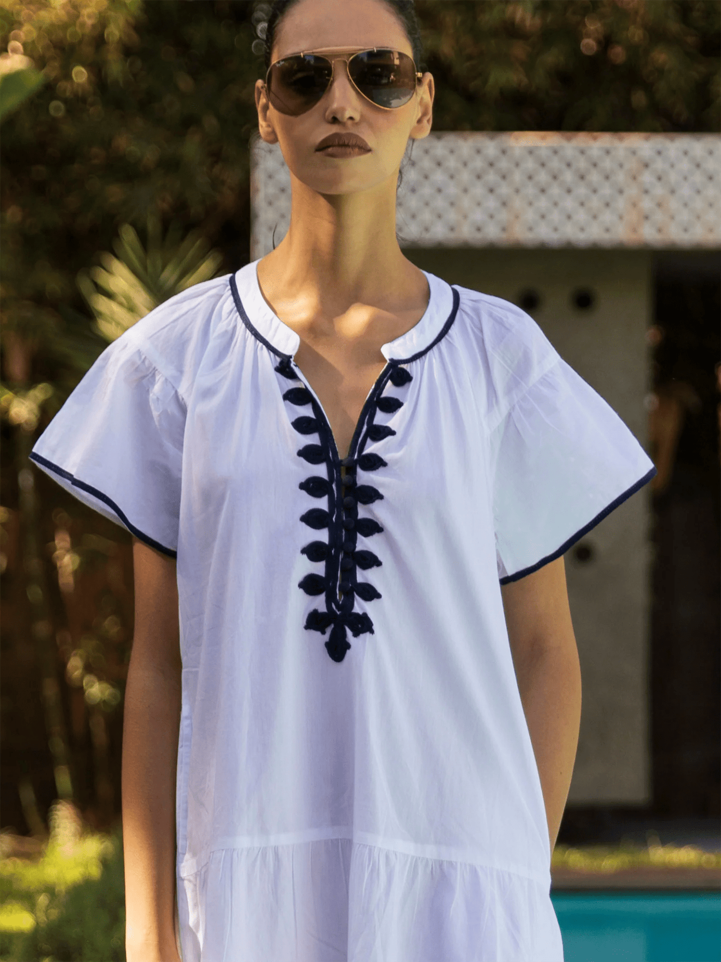 Carnation Midi Dress - White - at home