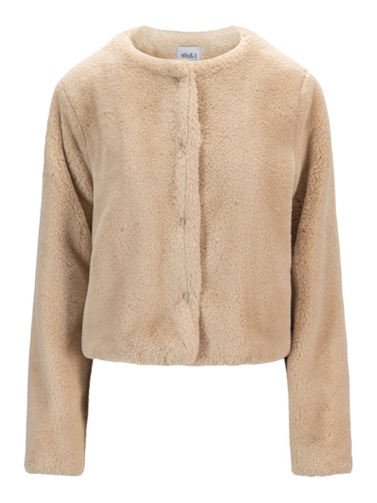 Carro Fake Fur Jacket - Beige - at home