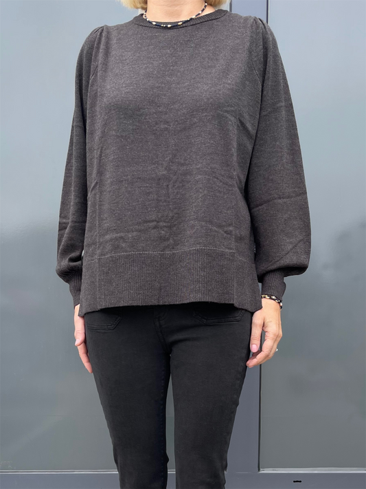 Sonja Merino Sweater - Dark Brown Melange