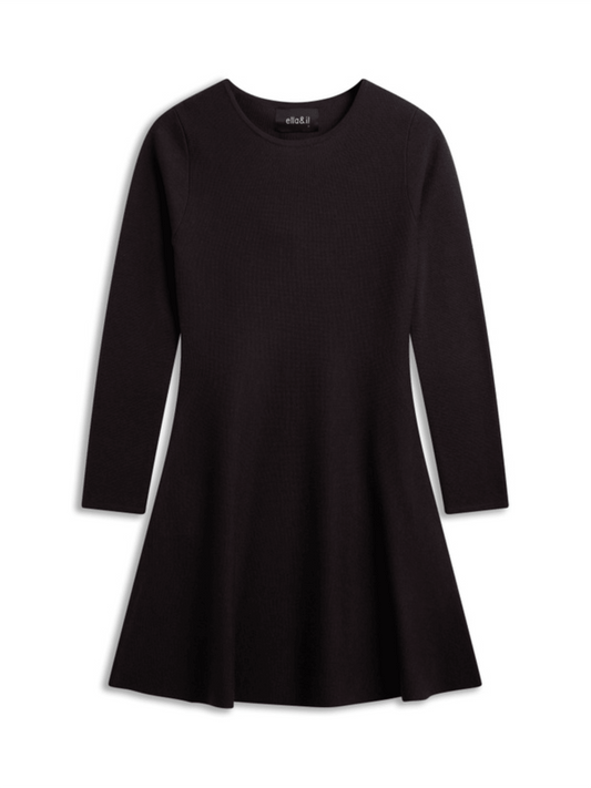 Cecilie Merino Dress - Dark Brown - at home