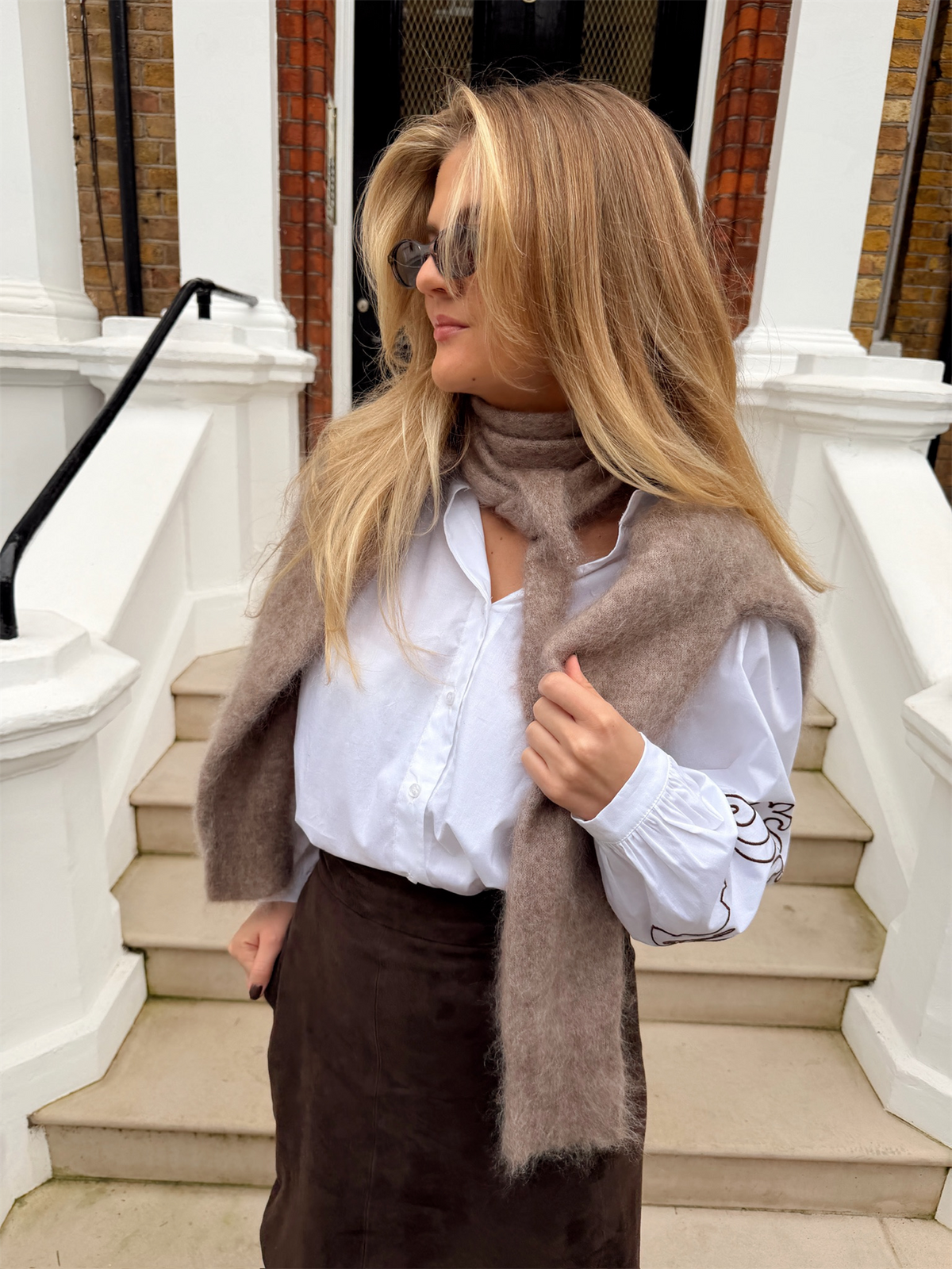 Small Scarf Brushed Cashmere - Beige
