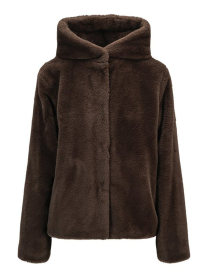 Charlie Fake Fur Jacket - Brown - at home