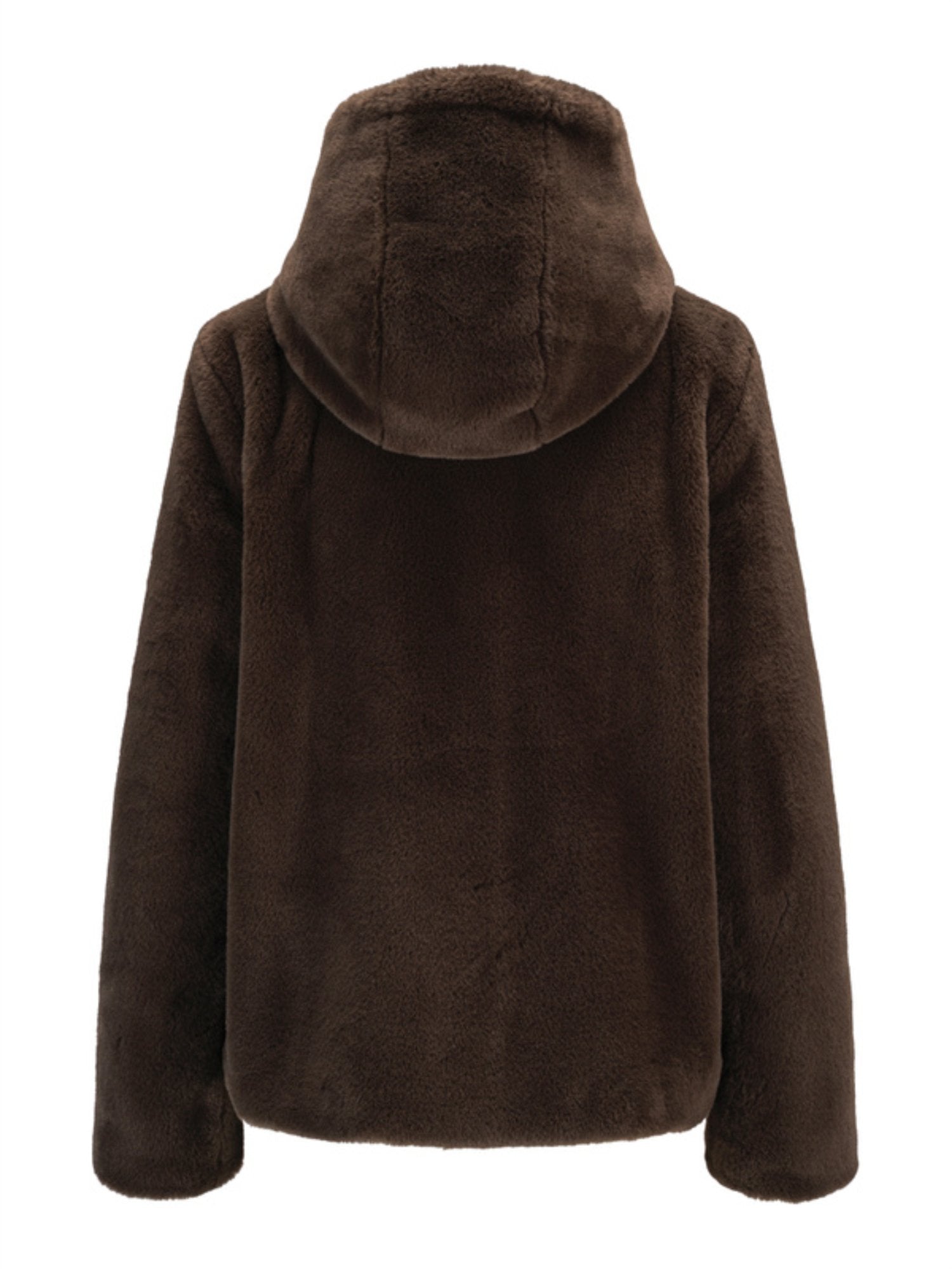 Charlie Fake Fur Jacket - Brown - at home