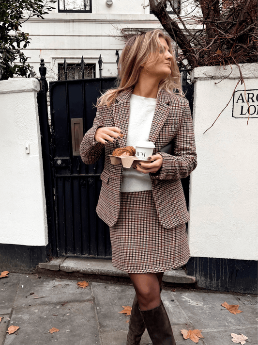 Check Skirt - Multi - at home