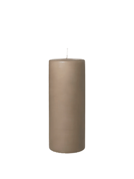 Church Pillar Candle 10x25cm - Linen - at home