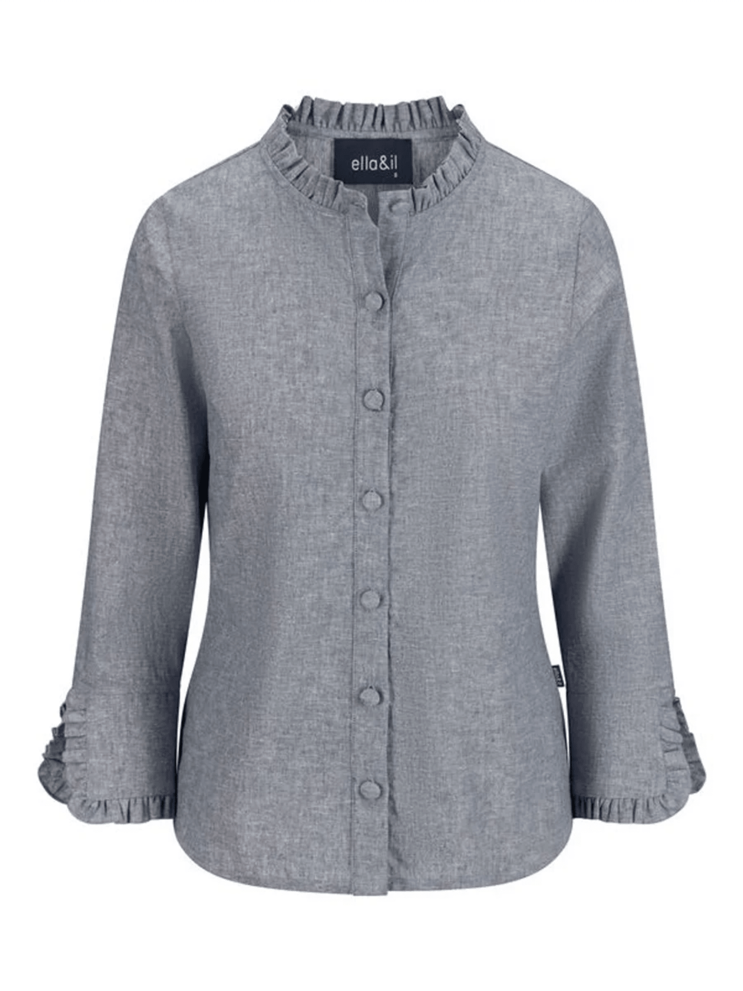 Clarion Linen Shirt - Denim Blue - at home