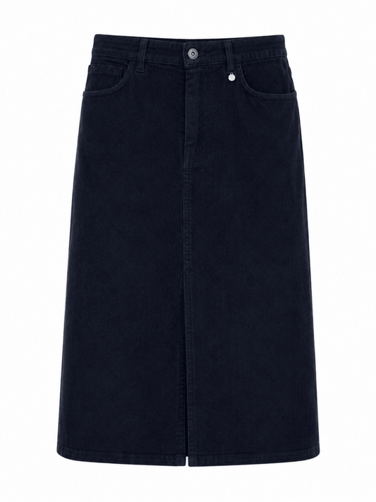 Corduroy Skirt - Blue Scuro - at home