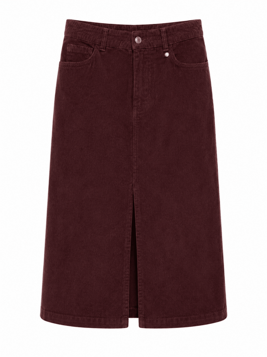 Corduroy Skirt - Bordeaux - at home