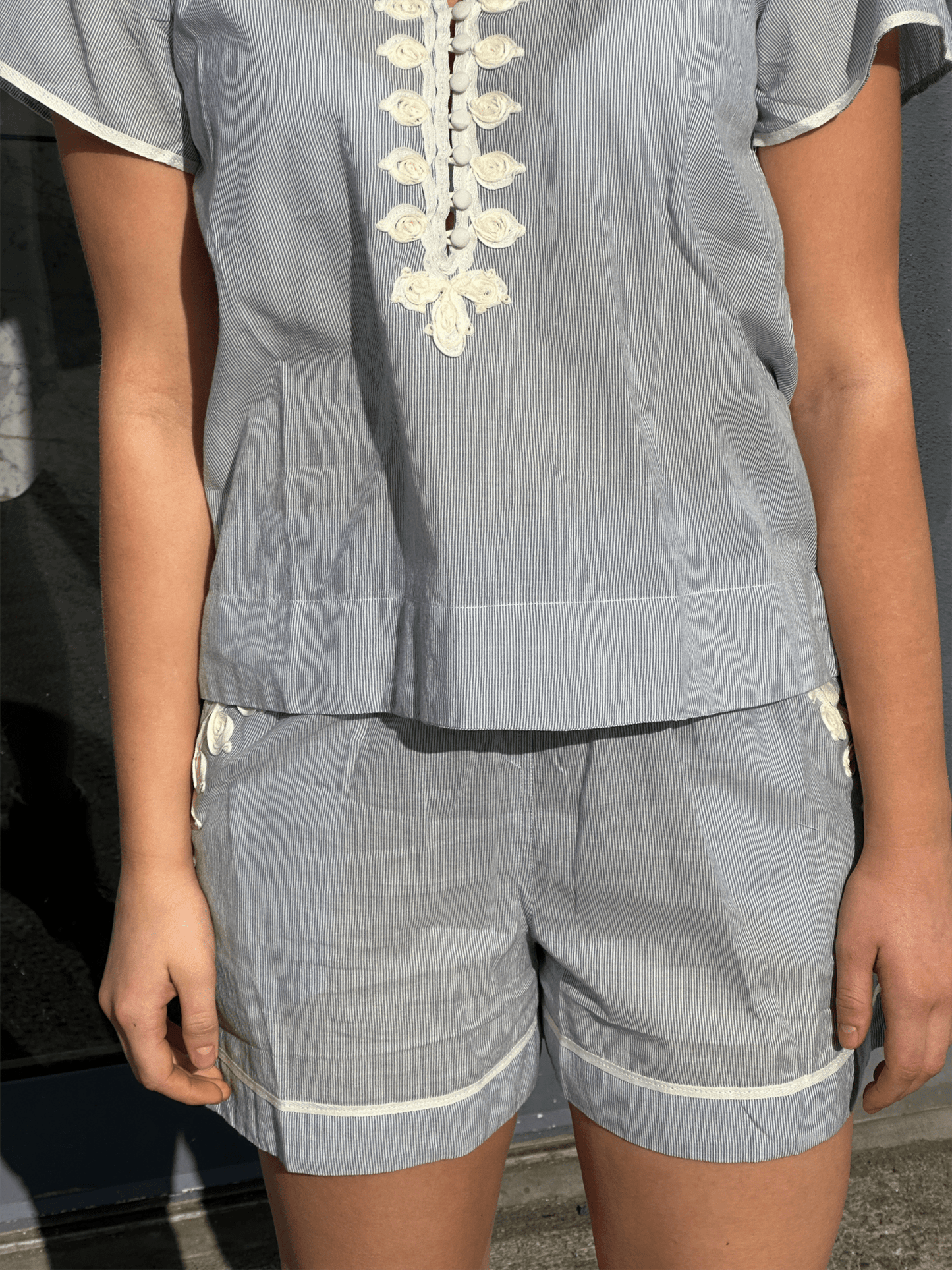 Cornflower Shorts - Blue - at home