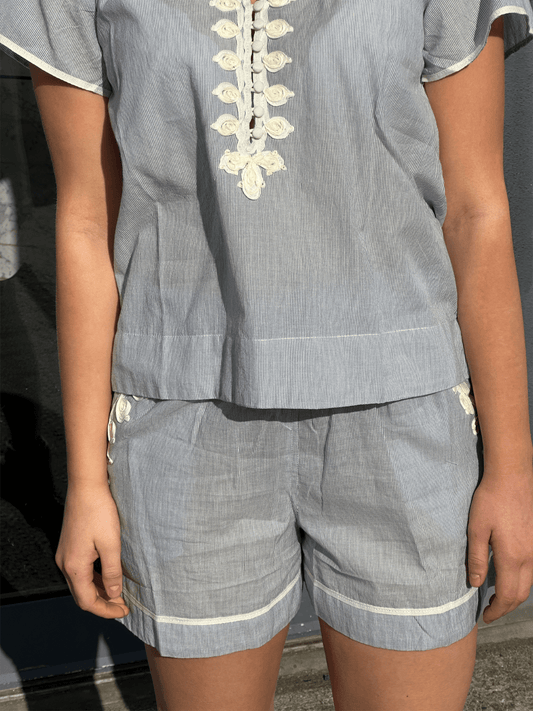 Cornflower Shorts - Blue - at home