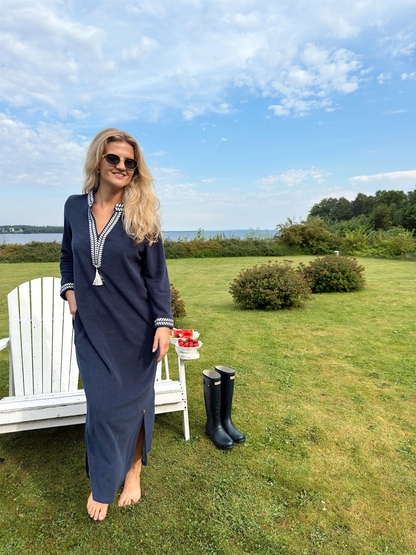 Kaftan Long Dress - Navy