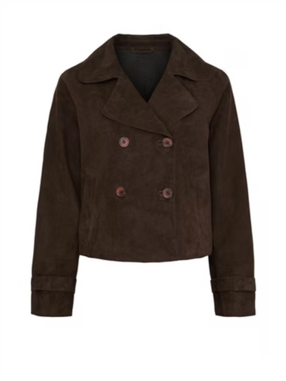 Jolie Suede Jacket - Dark Chocolate Brown