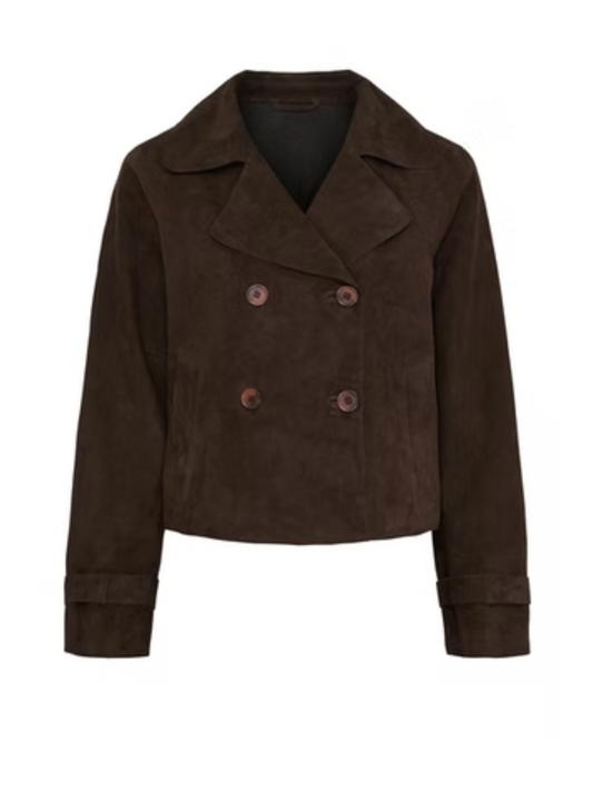 Jolie Suede Jacket - Dark Chocolate Brown