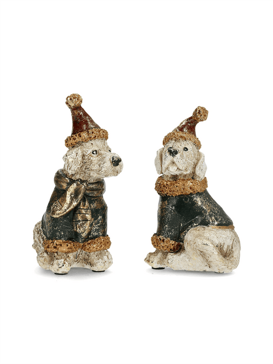 Dekorasjon - Hund Med Lue 13cm - at home