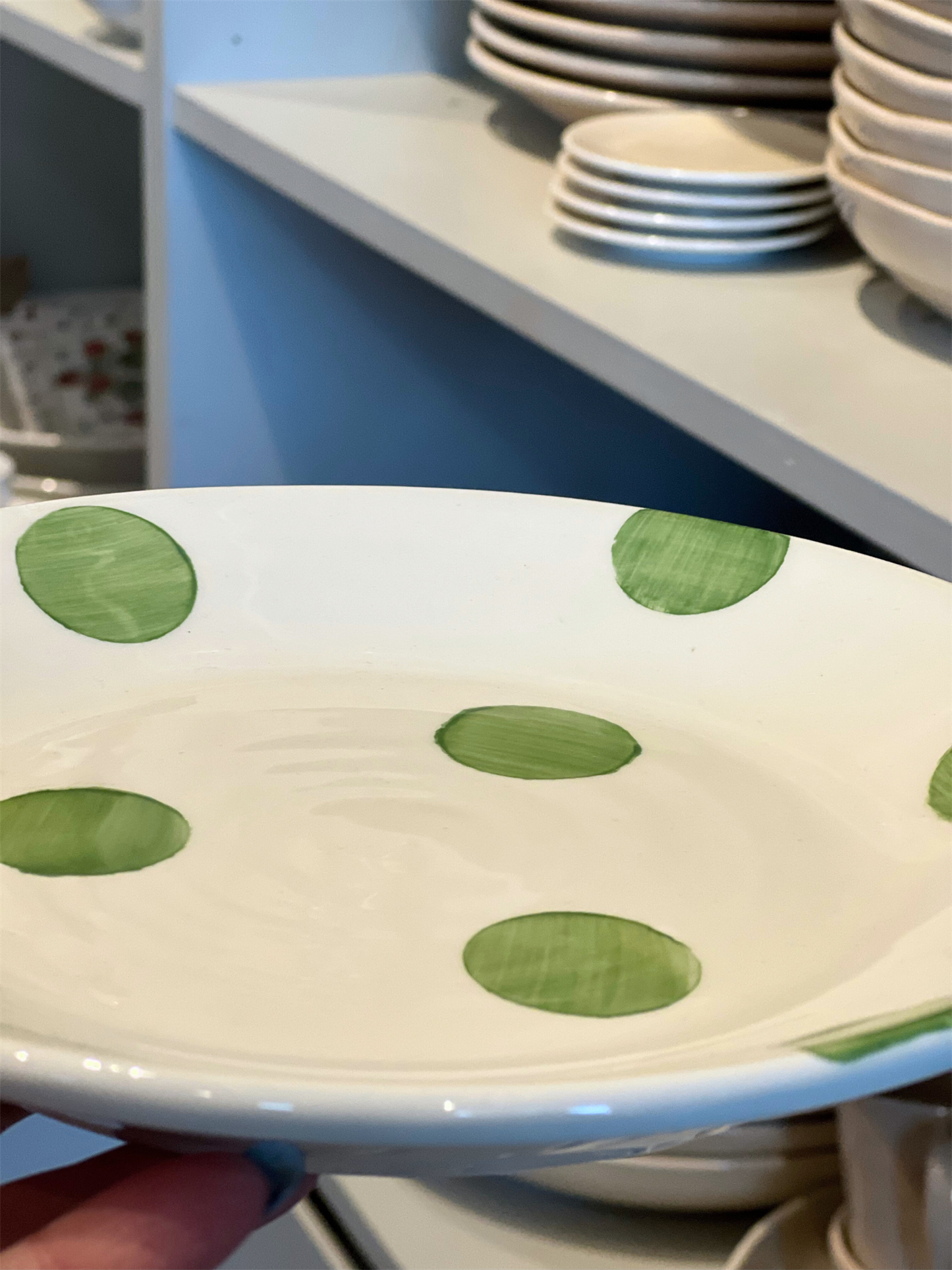 Frokosttallerken 22cm Capri - Grønne Prikker