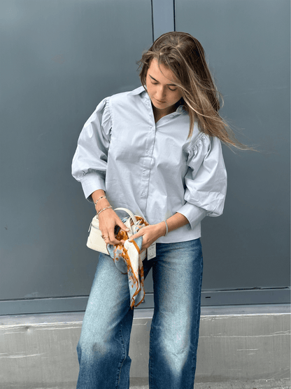 Diana Blouse - Light Blue - at home