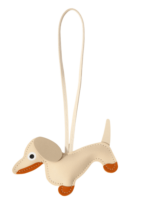 Dog Bag Charm Dachs - White - at home