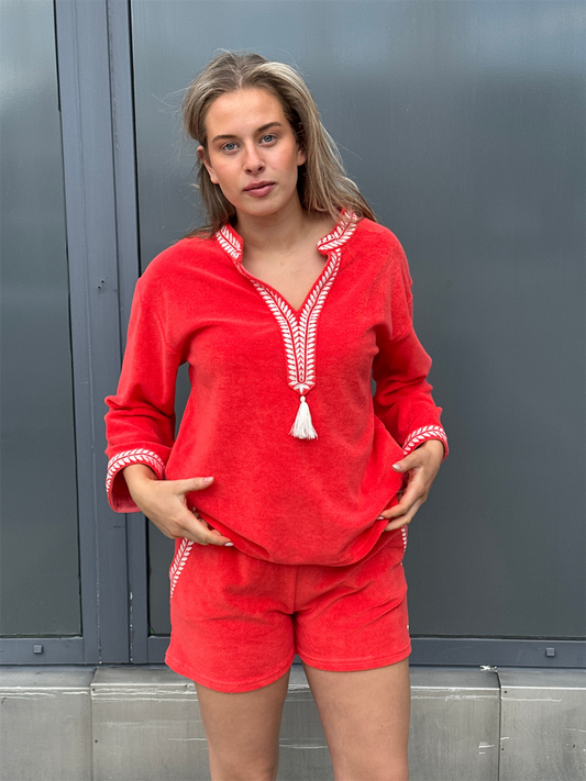 Kaftan Top - Coral