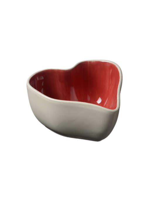 Hjerteskål 15x8cm - Rød