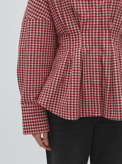 Isidor-M Blouse - Red Aura Check