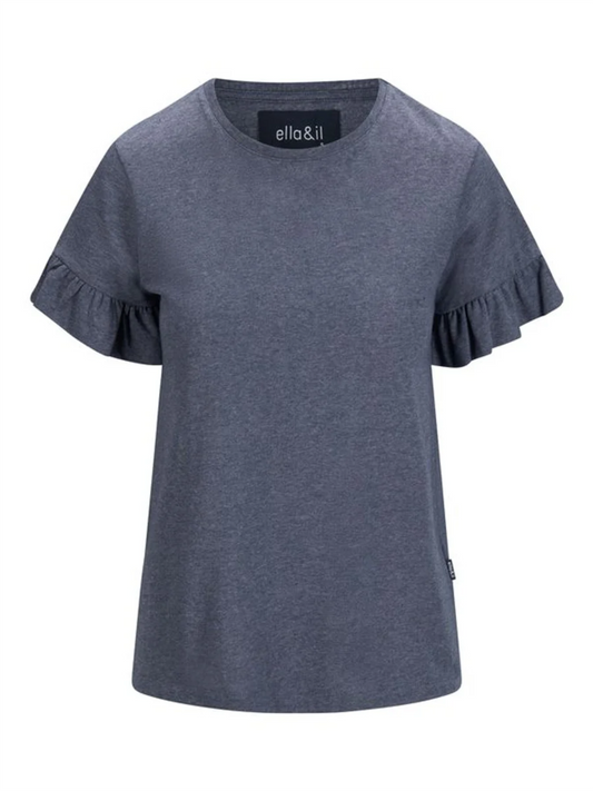 Lara Linen Tee - Denim Blue
