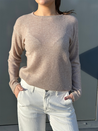 Selina Pure Cashmere Pullover - Nougat Melange