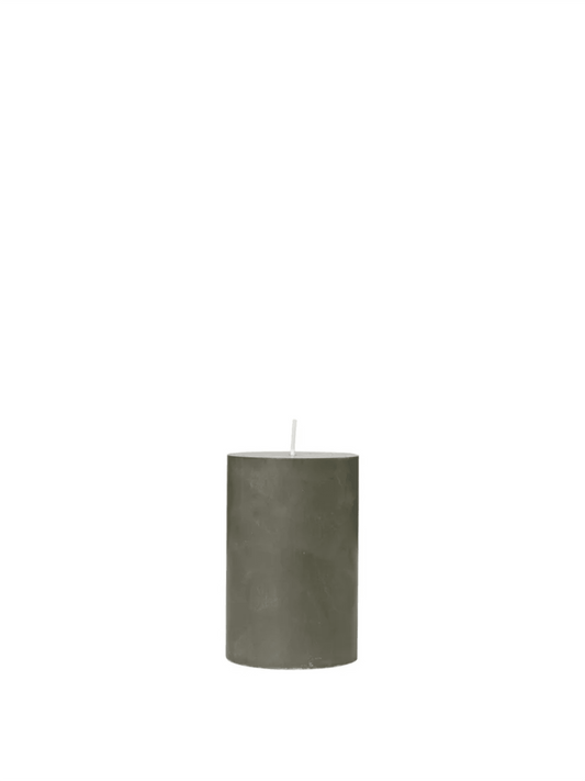 Eco Pillar Candle 10cm - Grape Leaf Green - at home