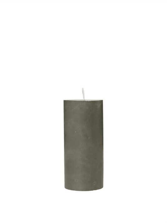 Eco Pillar Candle 15cm - Grape Leaf Green - at home