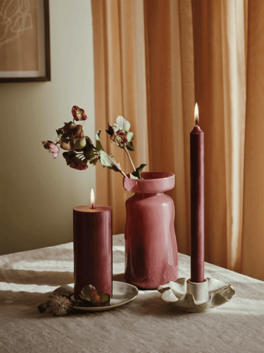 Eco Pillar Candle 15cm - Wine Berry - at home
