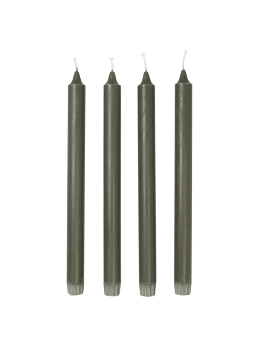 Eco Taper Candle 4pk - Grape Leaf Green - at home