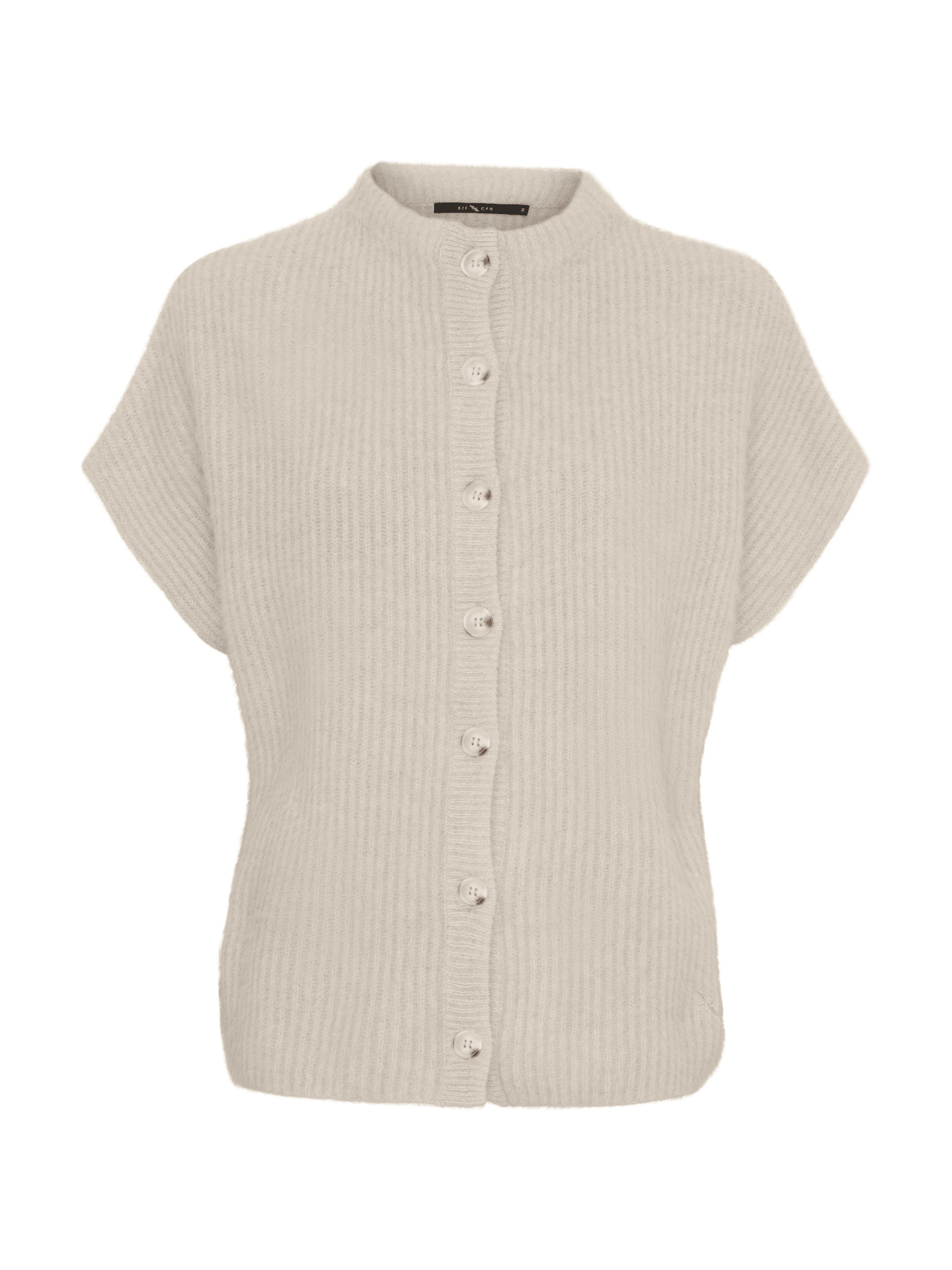 Eleanor Raccoon Cardigan - Light Beige - at home