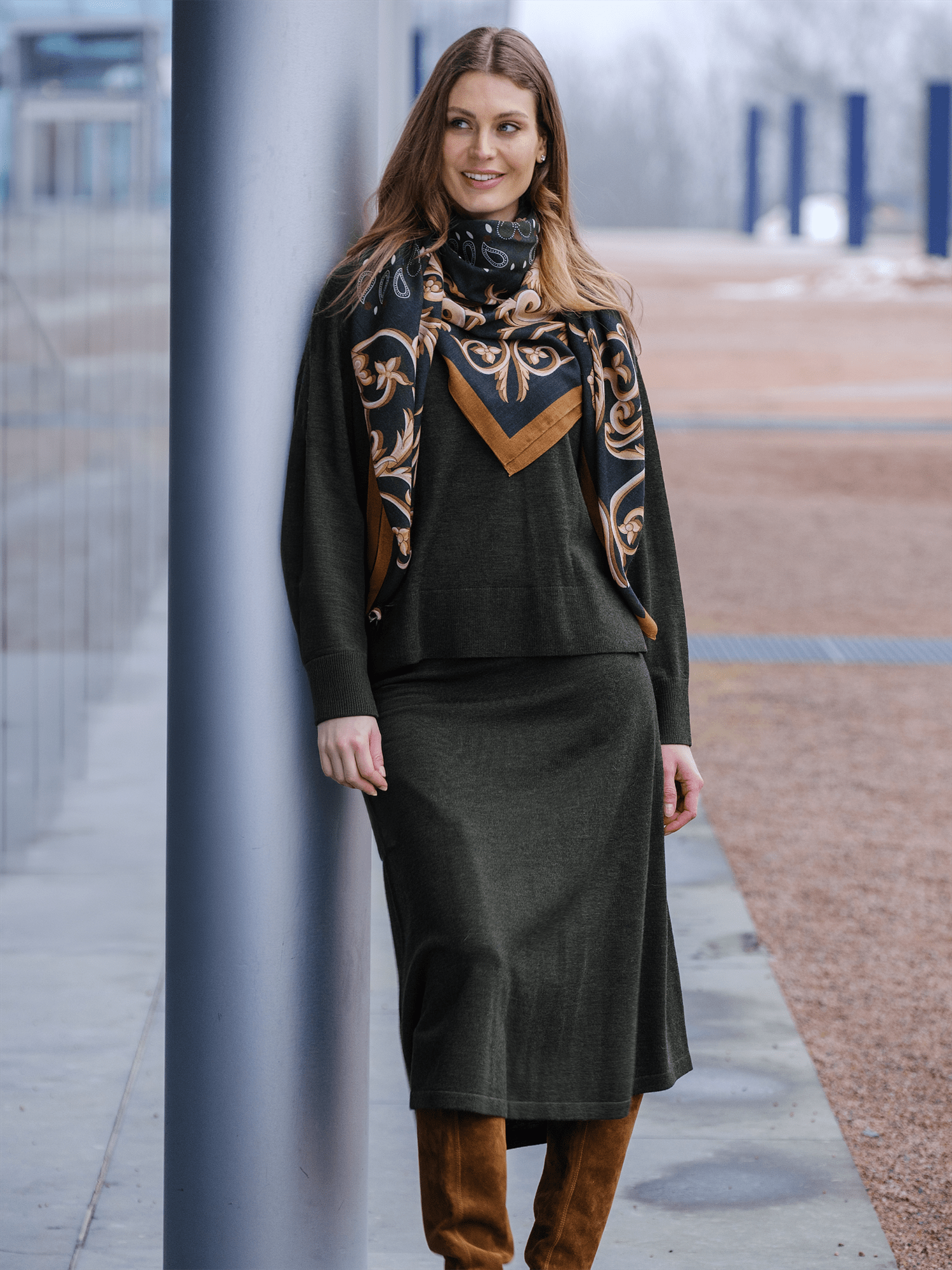 Ella Skirt - Bottle Green - at home