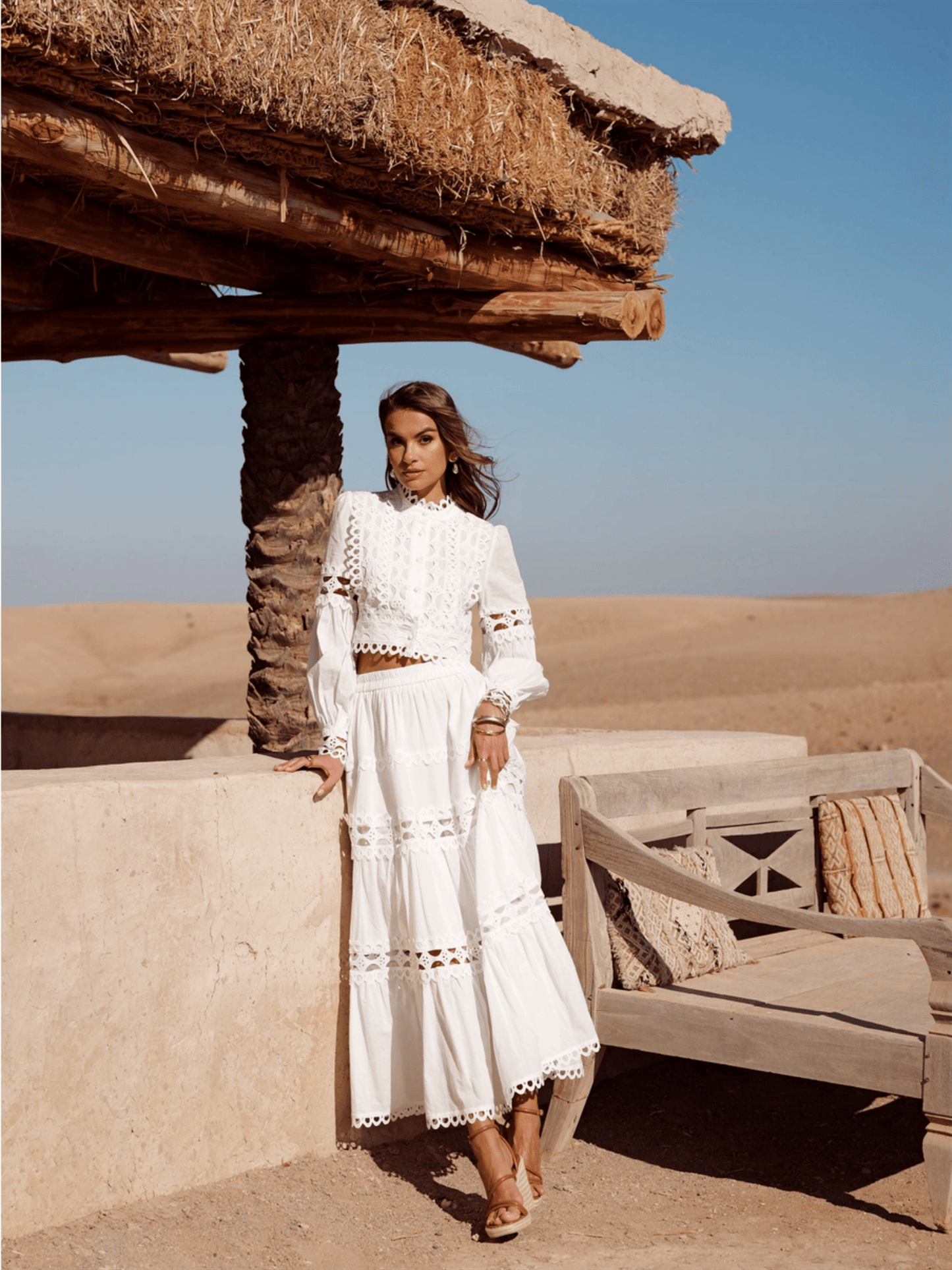 Ellie Cropped Shirt - White - at home