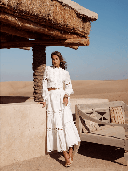 Ellie Cropped Shirt - White - at home