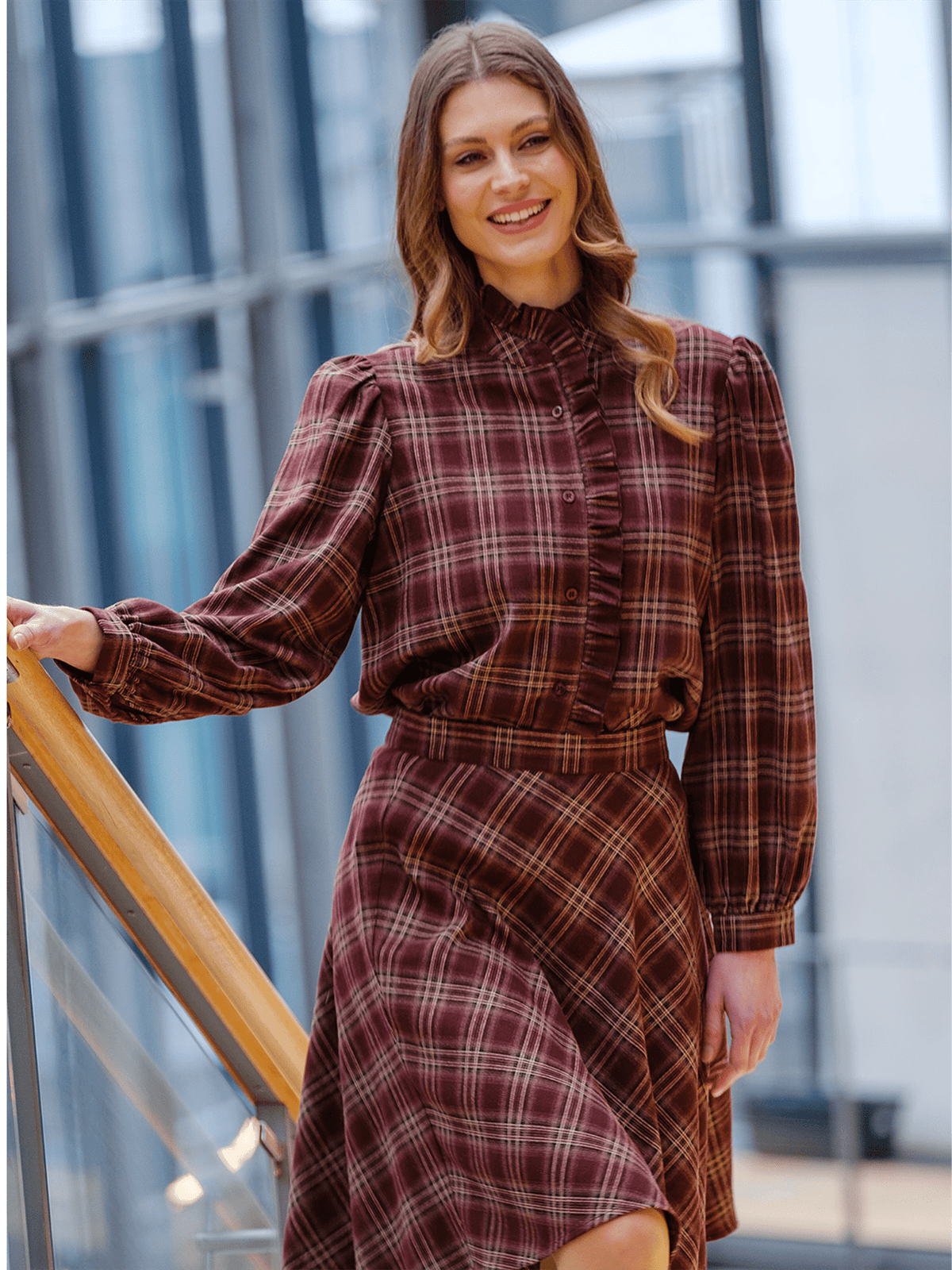 Ellie Skirt - Wine - at home