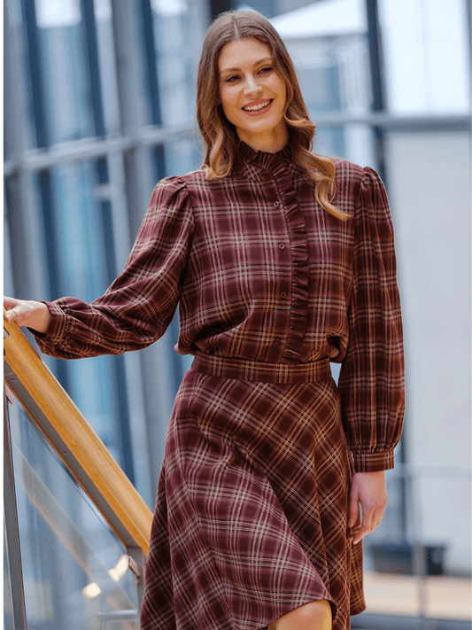 Ellie Skirt - Wine - at home