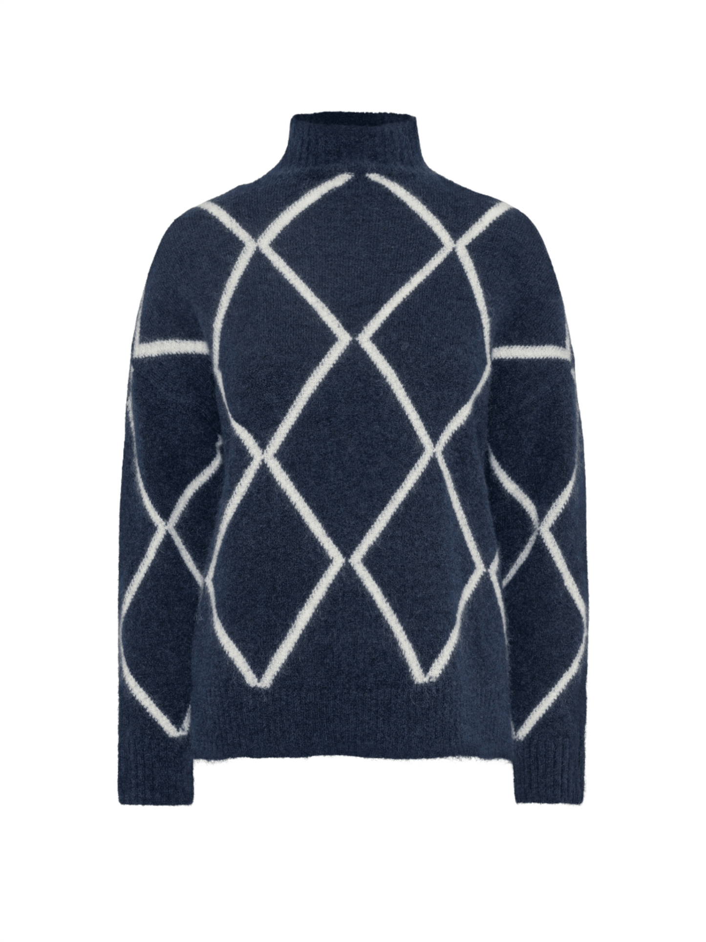 Elly Check Sweater - Navy - at home