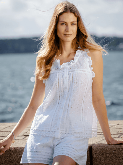 Ember Blouse - White - at home