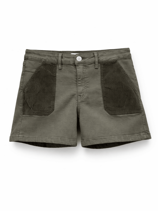 Emilia Cashmere Cord Shorts - Safari - at home